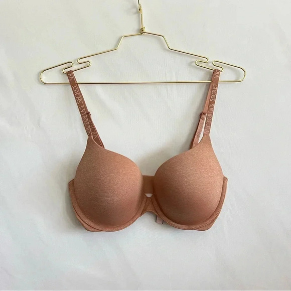 Victoria’s Secret T-shirt Push-Up Full Coverage Size 32 DD Heathered Brown - Picture 1 of 7